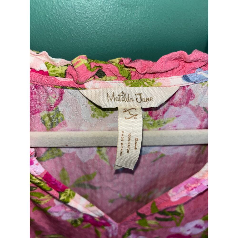 Matilda Jane Pink Floral Tiered Midi Dress - Picture 7 of 9